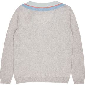 Hush Grey Deep V-Neck Jumper