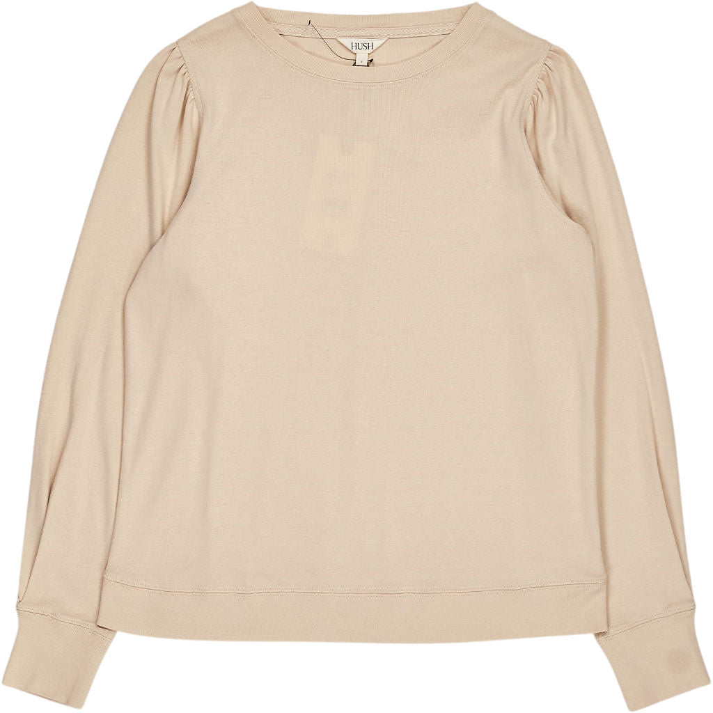 Hush Almond Emily Puff Sleeve Jersey Top
