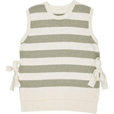 Wyse Ivory Striped Knitted Vest S