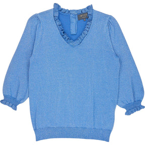 Wyse Blue Lucia V Neck Jumper