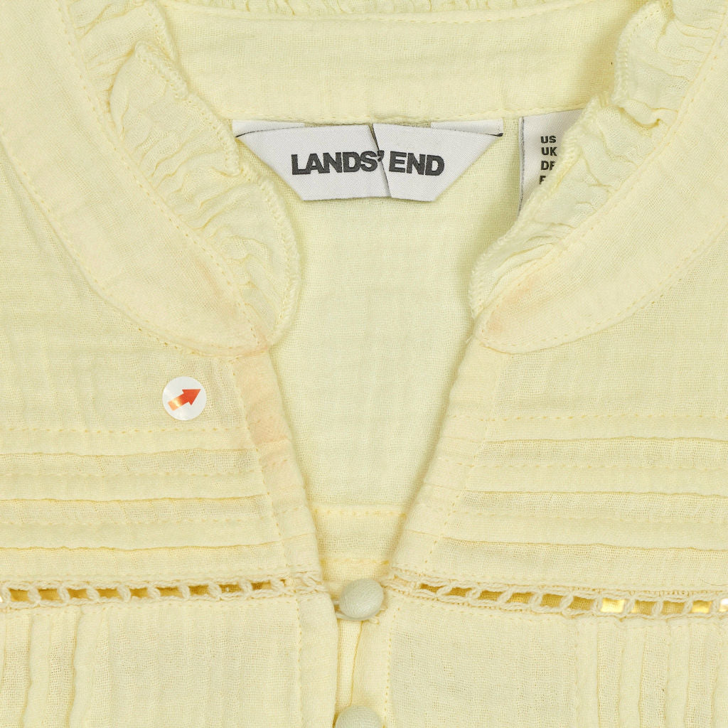 Lands' End Yellow Cotton Blouse
