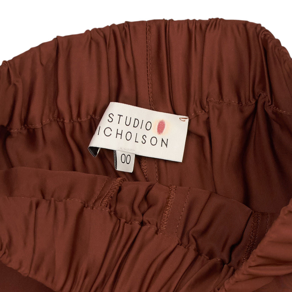 Studio Nicholson Brown Silky Wide-Leg Trousers