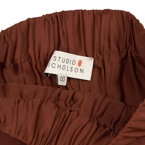 Studio Nicholson Brown Silky Wide-Leg Trousers