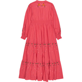 NRBY Pink Embroidered Midi Dress