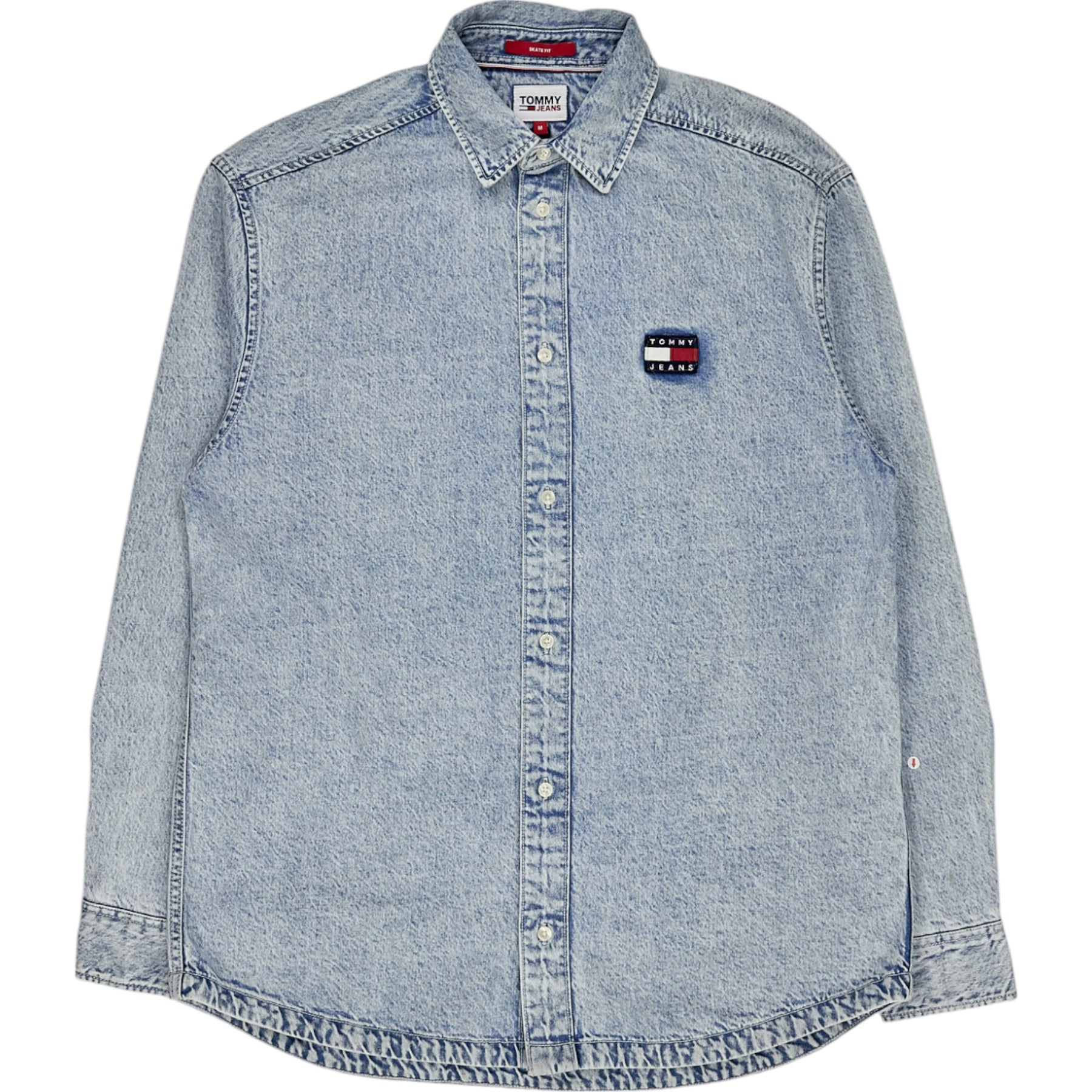 Tommy Jeans Blue Acid Wash Skate Fit Shirt