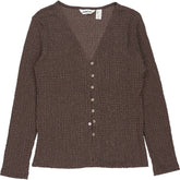 Lands' End Brown Textured Cardigan