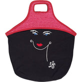 Lulu Guinness Black Red Cotton Handbag