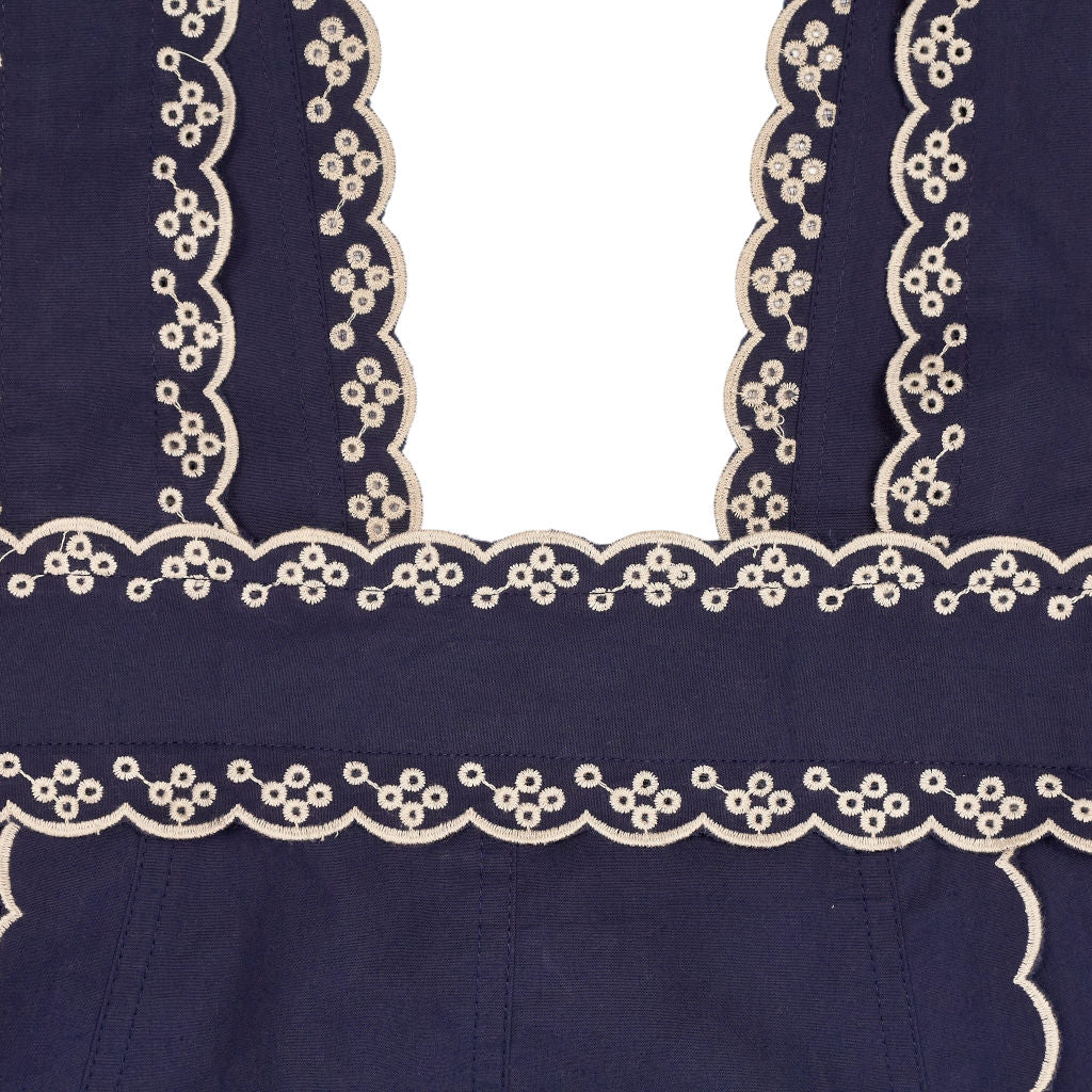 Bonté Navy Embroidered Klara Dress