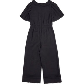 Wyse Black Lace Trim Jumpsuit