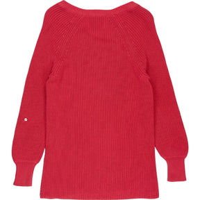 Baukjen Red Knit V-Neck Jumper