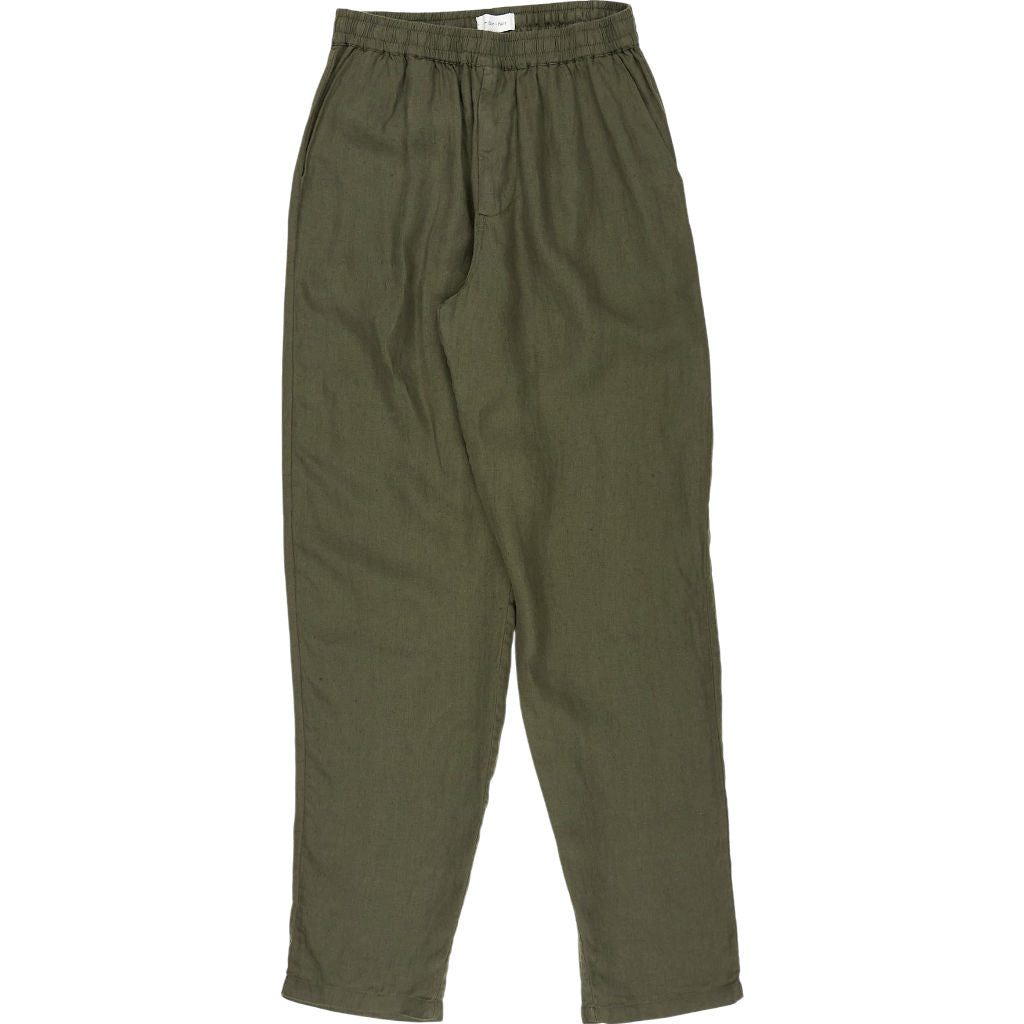 Hamilton + Hare Olive Green Linen Trousers