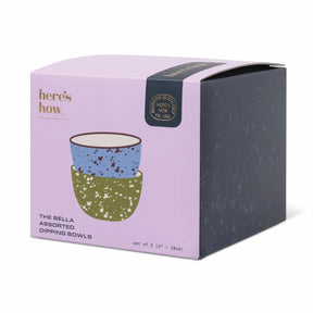 Bella Dipping Bowls - Set of 2 - Blue & Olive Splatter
