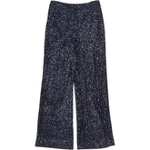 WYSE Blue Black Julienne Sequin Trousers