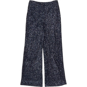 WYSE Blue Black Julienne Sequin Trousers