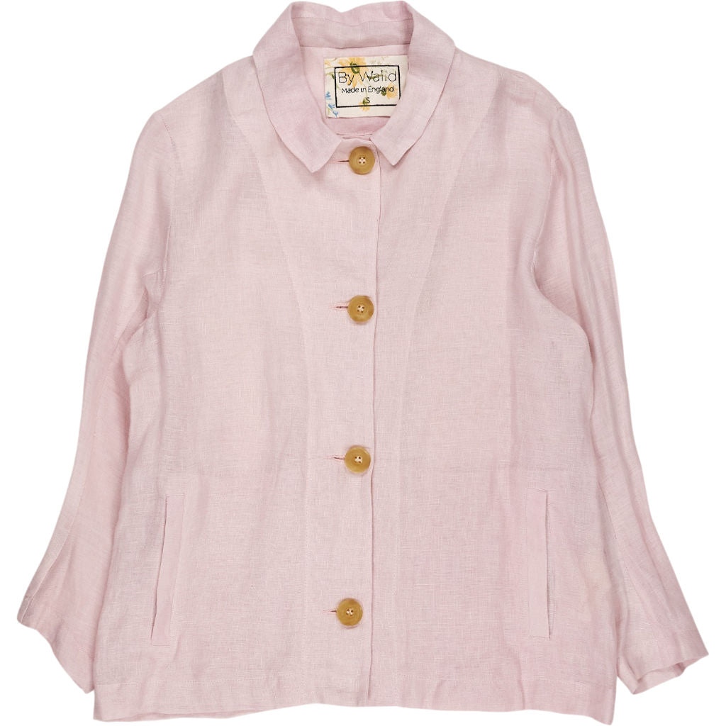 By Walid Pink Jeanette Linen Jacket