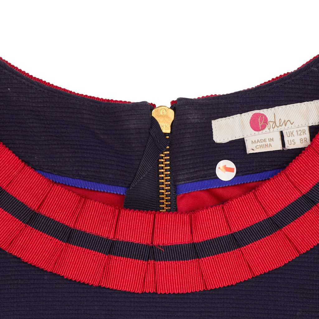 Boden Navy Red Trim Dress