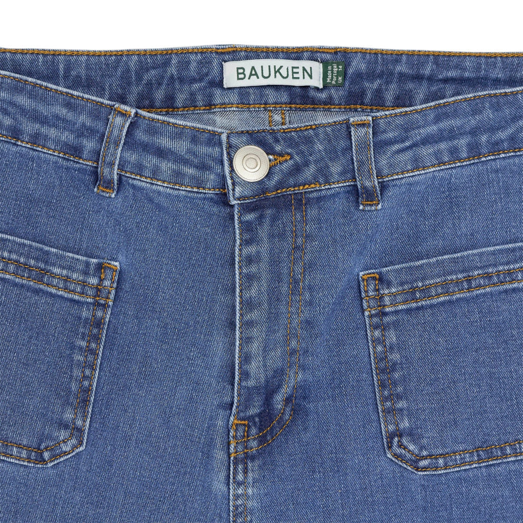Baukjen Blue Wide Leg Pocket Jeans