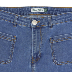 Baukjen Blue Wide Leg Pocket Jeans