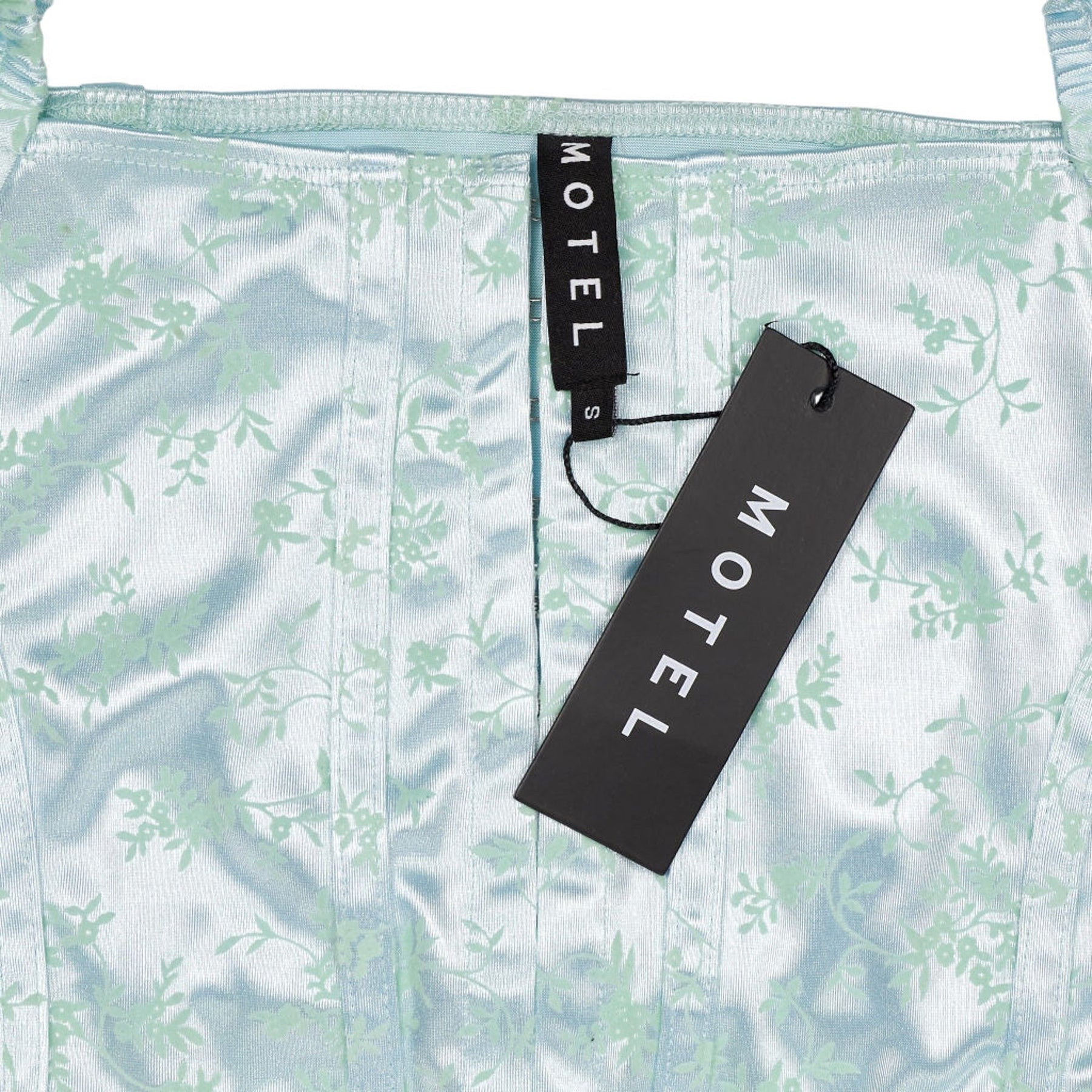 Motel Spearmint Silicia Flocking Top