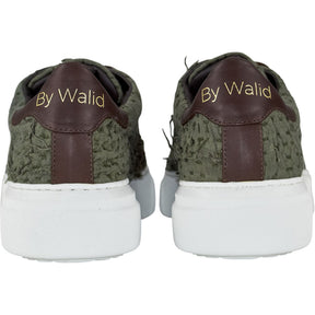 By Walid Military Green 19th C Piano Shawl Trainers
