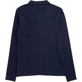 Baukjen Navy Organic Cotton Zip Collar Top
