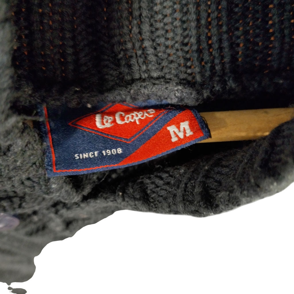 Lee Cooper Navy Blue Cable Knit Jumper