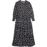 Rixo Black Floral Midi Dress