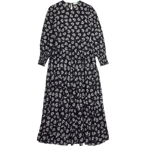 Rixo Black Floral Midi Dress