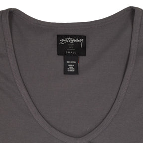 Stussy Grey V-Neck T-Shirt