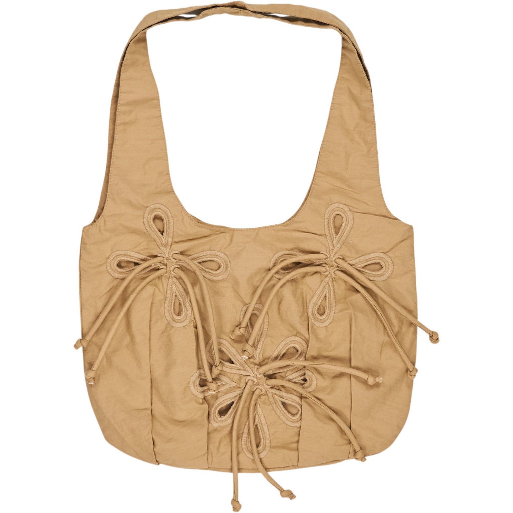 Pull & Bear Beige Cotton Shoulder Bag