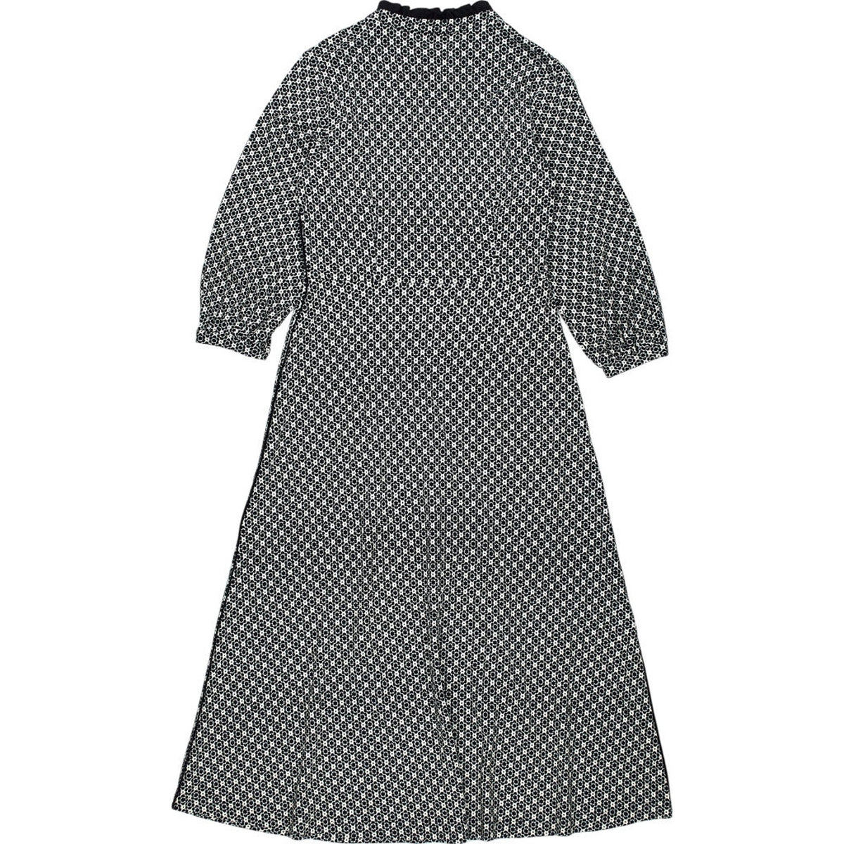 Wyse Black Patterned Midi Dress