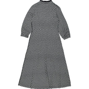 Wyse Black Patterned Midi Dress