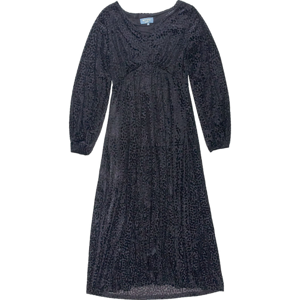 Wyse Black Leopard Print Midi Dress