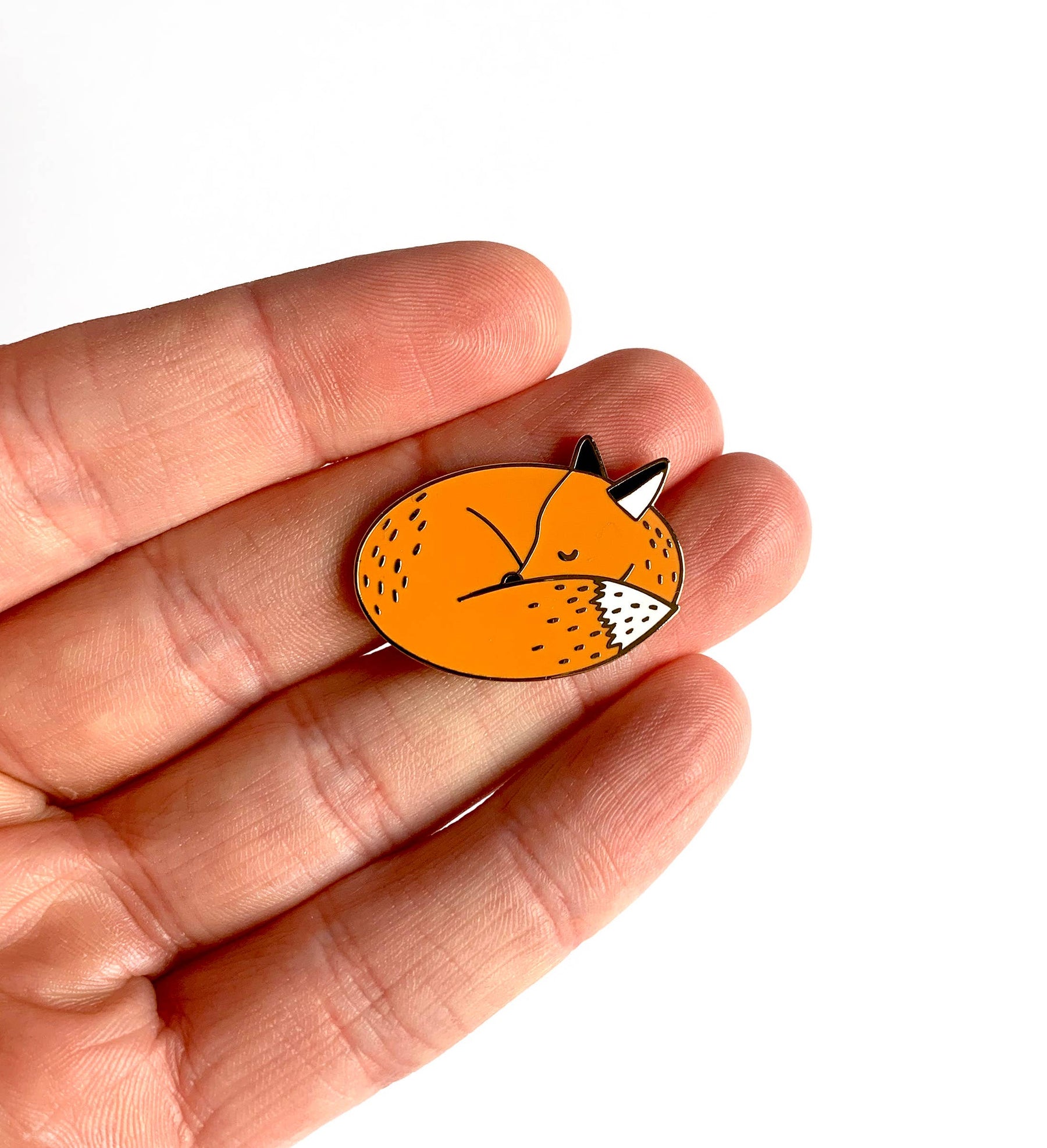 Sleeping Fox Enamel Pin