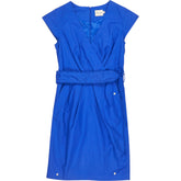Reiss Blue Wrap Belted Dress