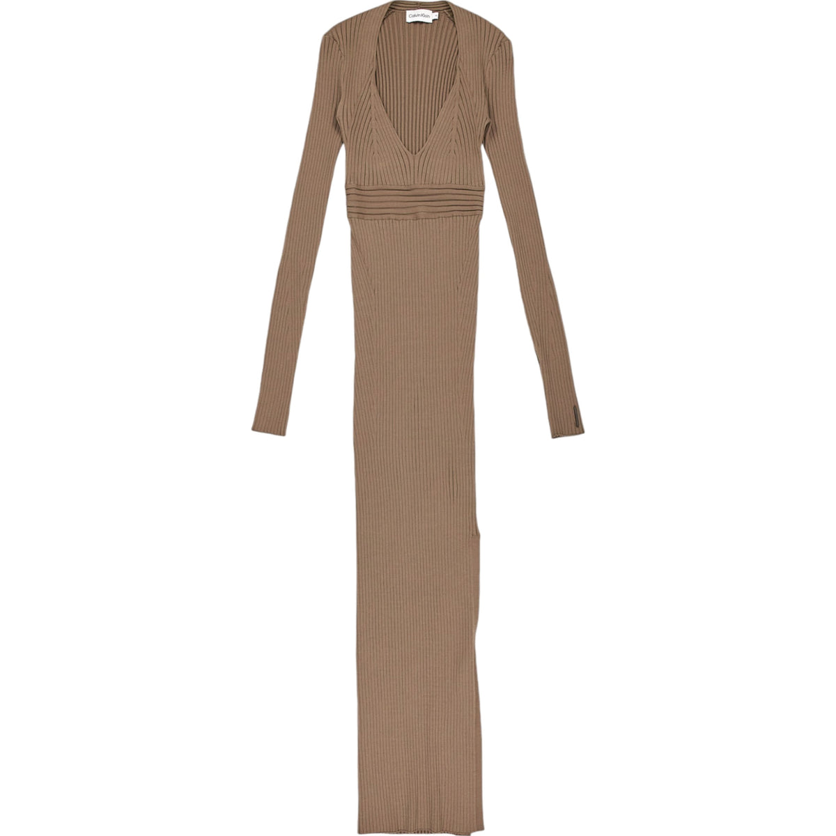 Calvin Klein Brown Ribbed Dress
