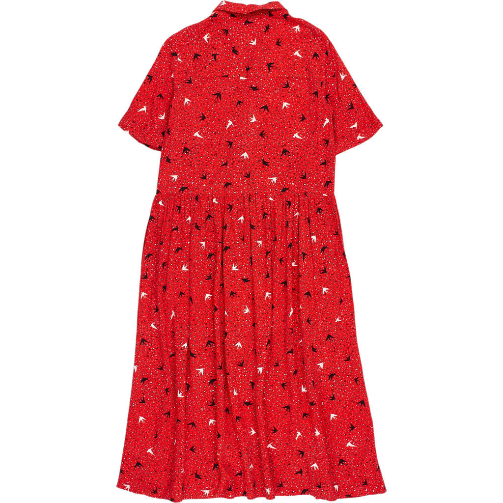 Hush Red Bird Print Dress UK 8