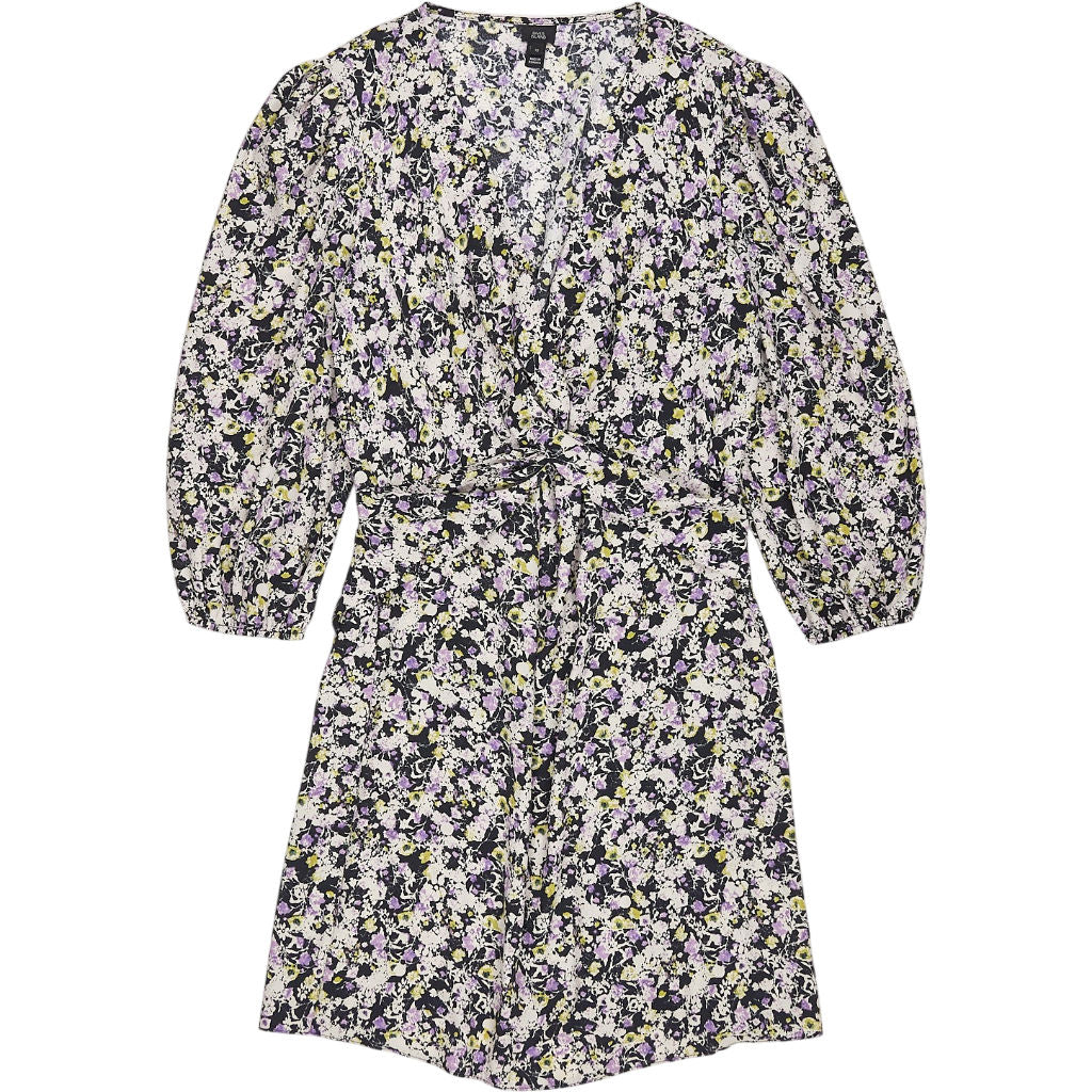 River Island Black Purple Floral Mini Dress