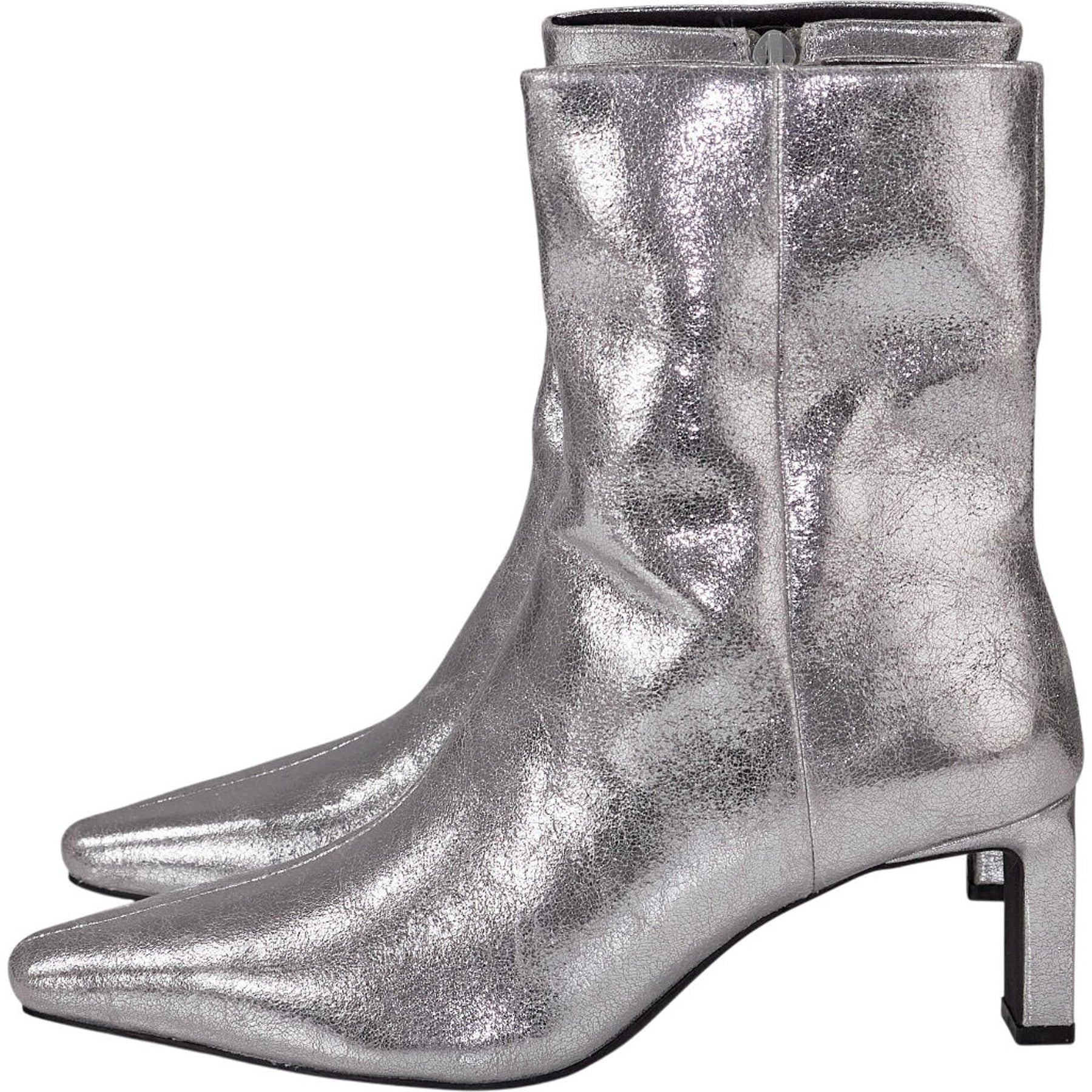 Pull & Bear Silver Ankle Boots