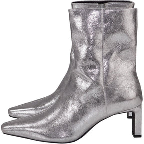 Pull & Bear Silver Ankle Boots