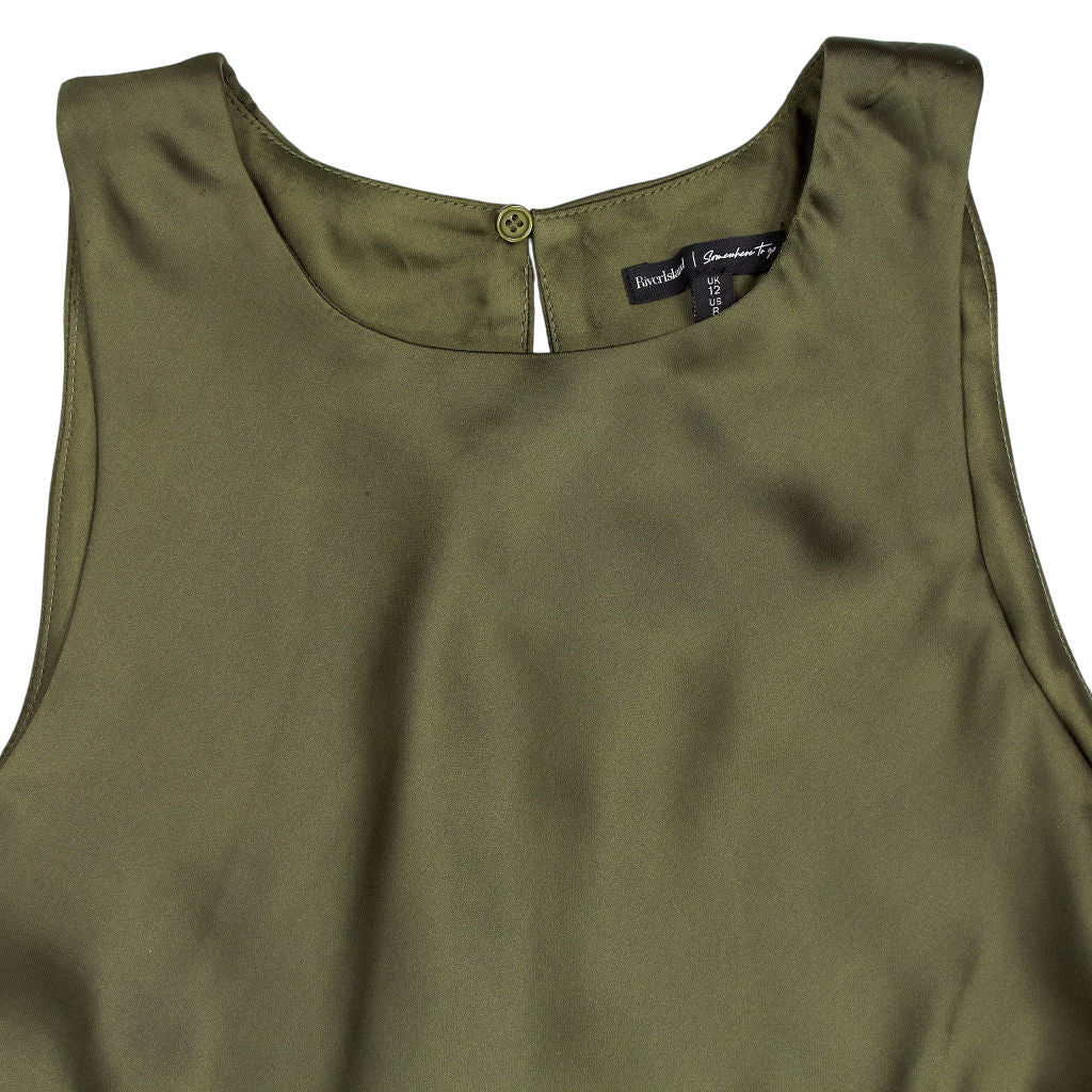 River Island Olive Green Sleeveless Dress