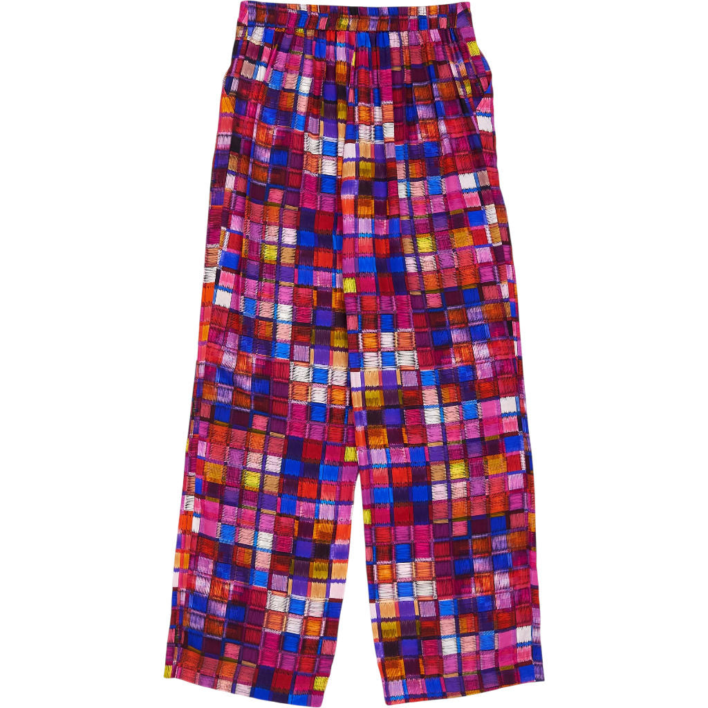 NRBY Multicoloured Silk Wide-Leg Trousers
