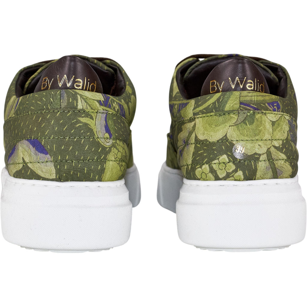 By Walid Green Raw Silk Trainers
