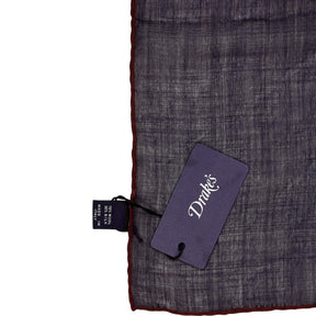Drake's Navy Wool Silk Pocket Square