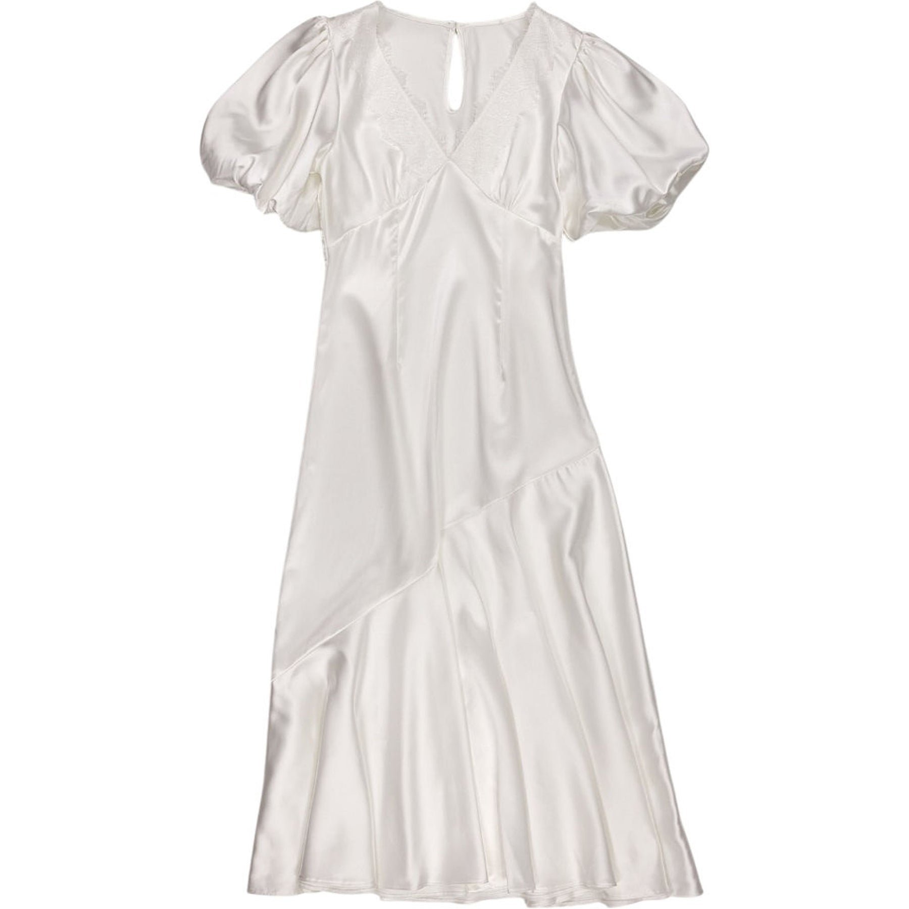 Vivere White Satin Dress