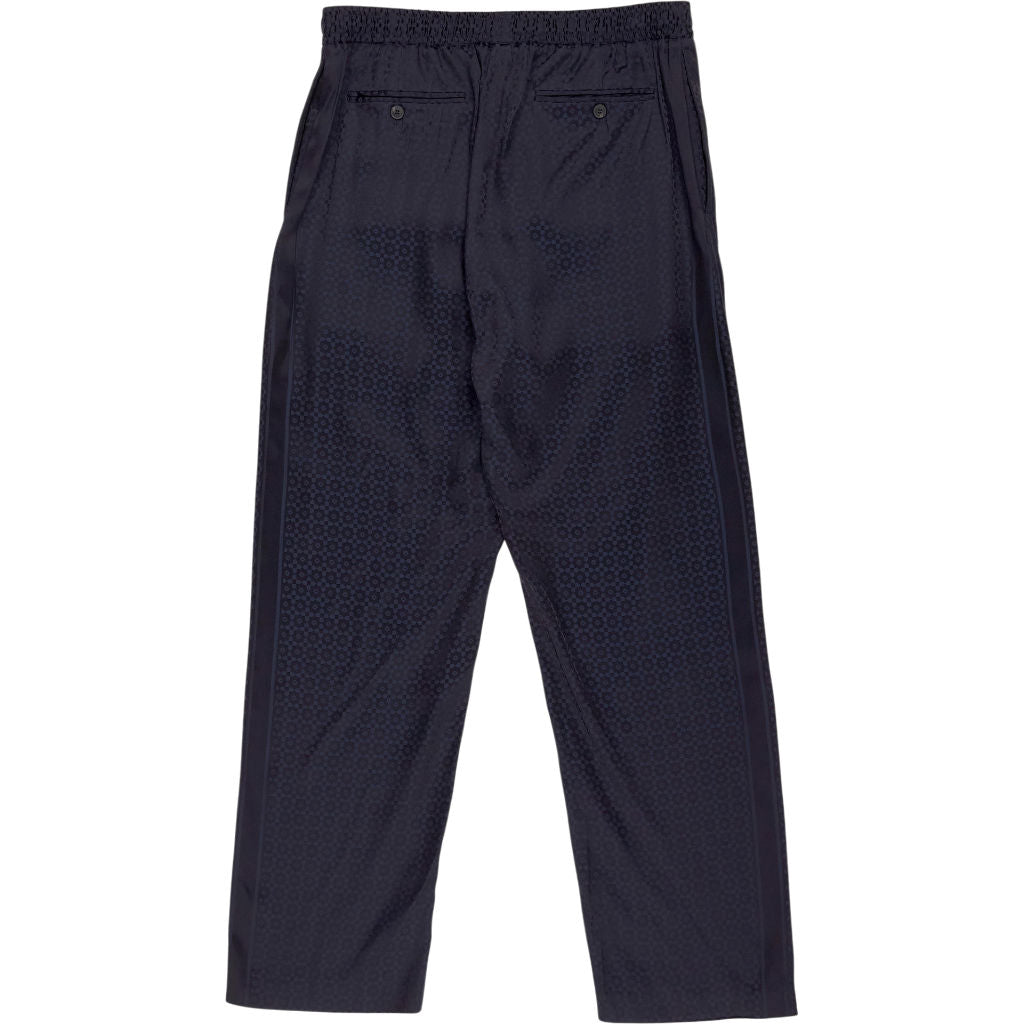 Qasimi Blue Viscose Jacquard Elasticated Trousers XL