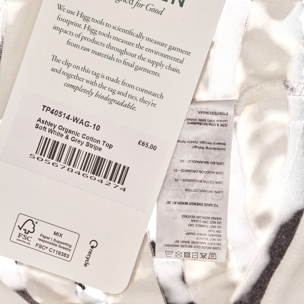 Baukjen Soft White Grey Stripe Ashley Top