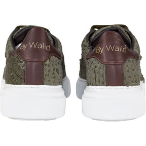 By Walid Olive Green Lace Up Trainers
