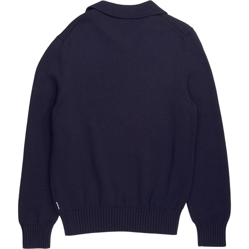 Orlebar Brown Navy Merino Wool Polo Sweater