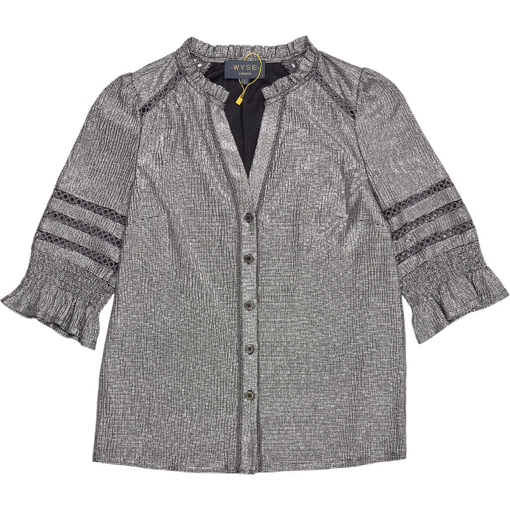 WYSE Grey Button Up Blouse